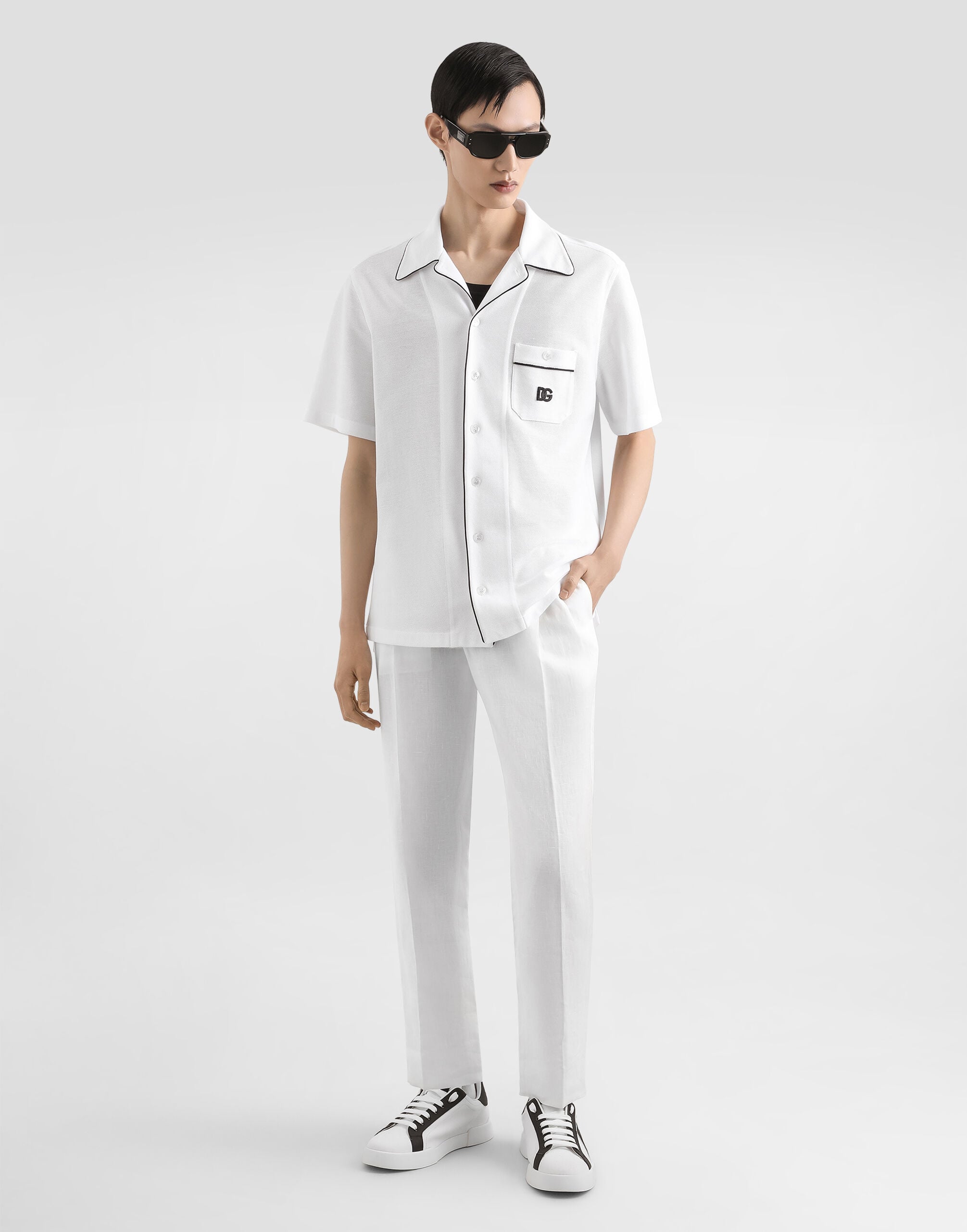 Hawaii piqué shirt in White for Men | Dolce&Gabbana® US