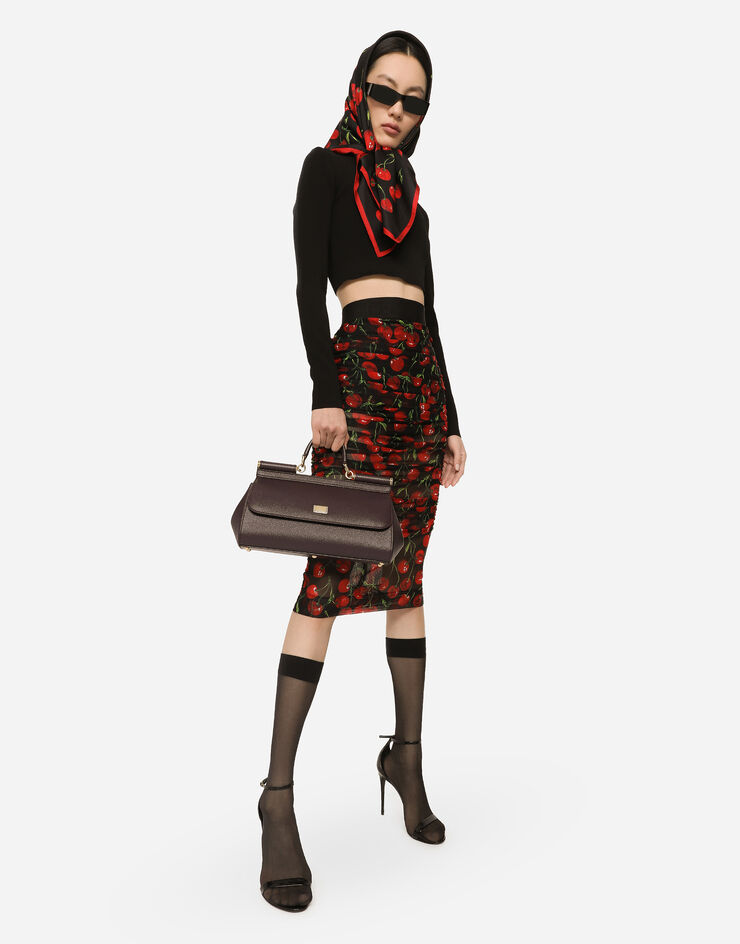 Dolce&Gabbana 高领短款针织衫 黑 FXL12TJFME6