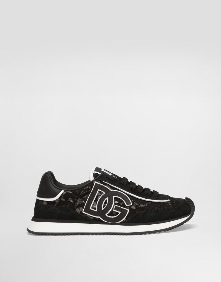 Dolce & Gabbana DG Cushion sneakers in calfskin and fabric Multicolor CK2340A9AC2