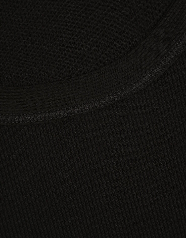 Dolce & Gabbana Майка из обработанного хлопка в рубчик черный G8PA8TFU7AV
