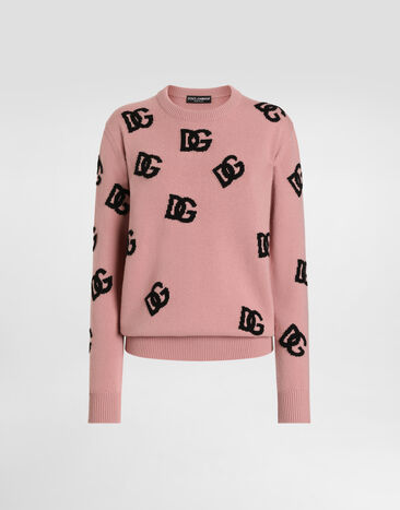 Dolce & Gabbana Wool sweater with DG logo inlay Multicolor F6GASTFU2L8