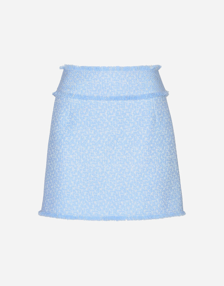 Dolce & Gabbana Minifalda de tweed raschel Azul Claro F4CR5THUMUA