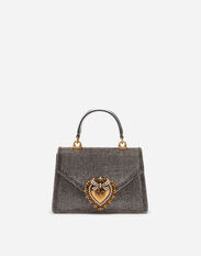 Dolce & Gabbana Small Devotion bag in mordore nappa leather with rhinestone detailing Silver BB7465AN241