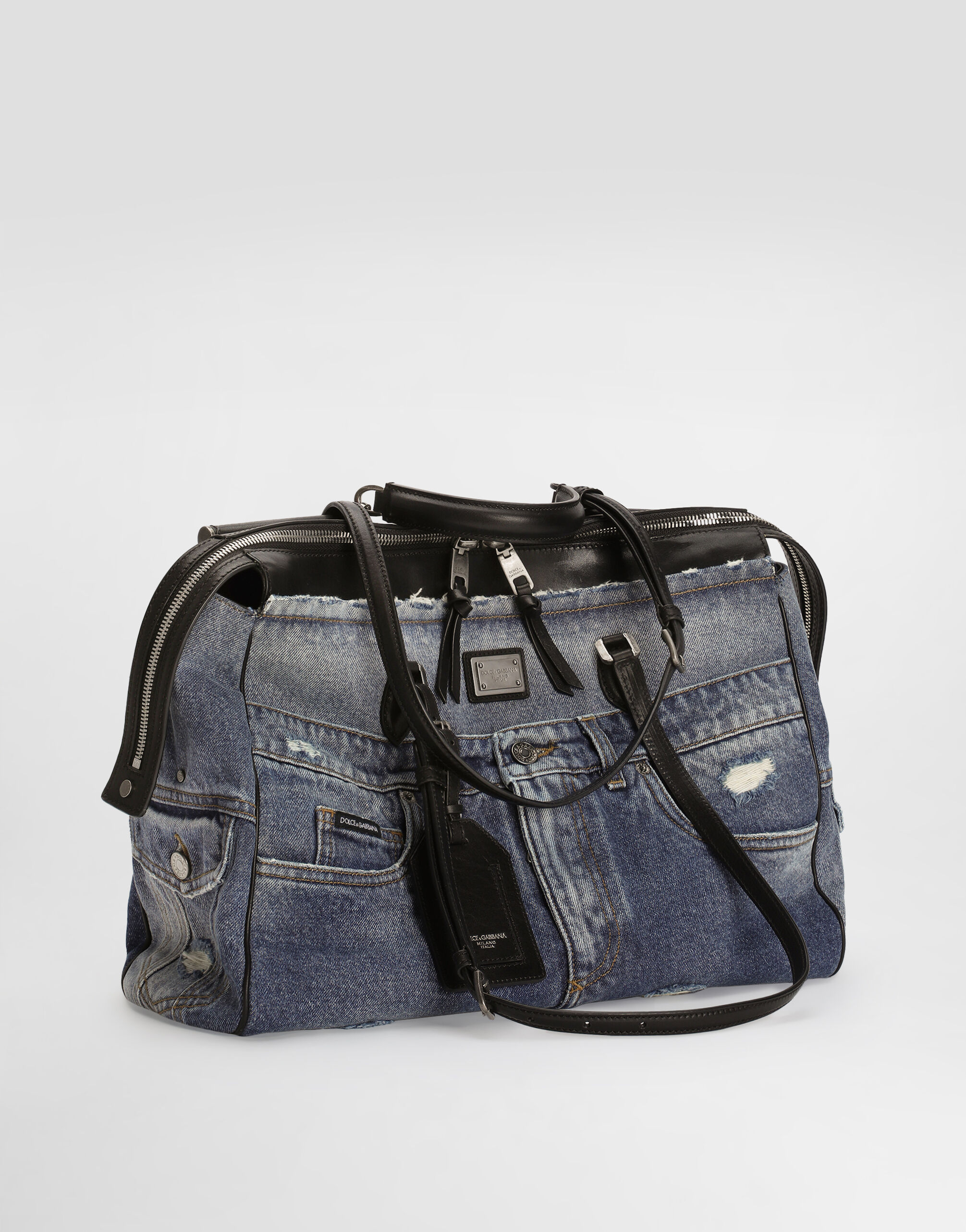 Vittoria handbag in denim patchwork in Blue for Men | Dolce&Gabbana®