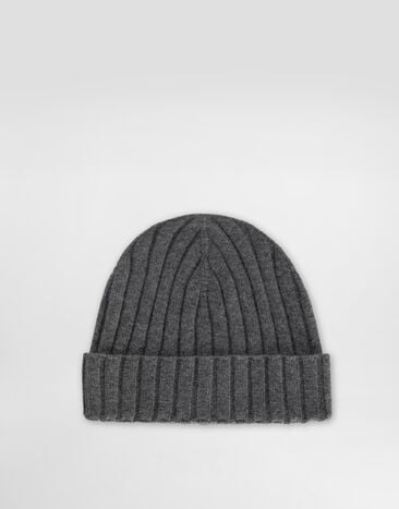 Dolce & Gabbana Cashmere flat rib hat Grey FXQ10ZJBW0S