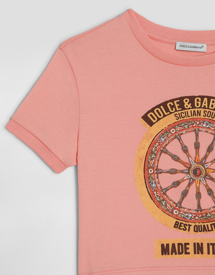 Dolce & Gabbana Jersey t-shirt with print Pink L5JTQLG7P5V