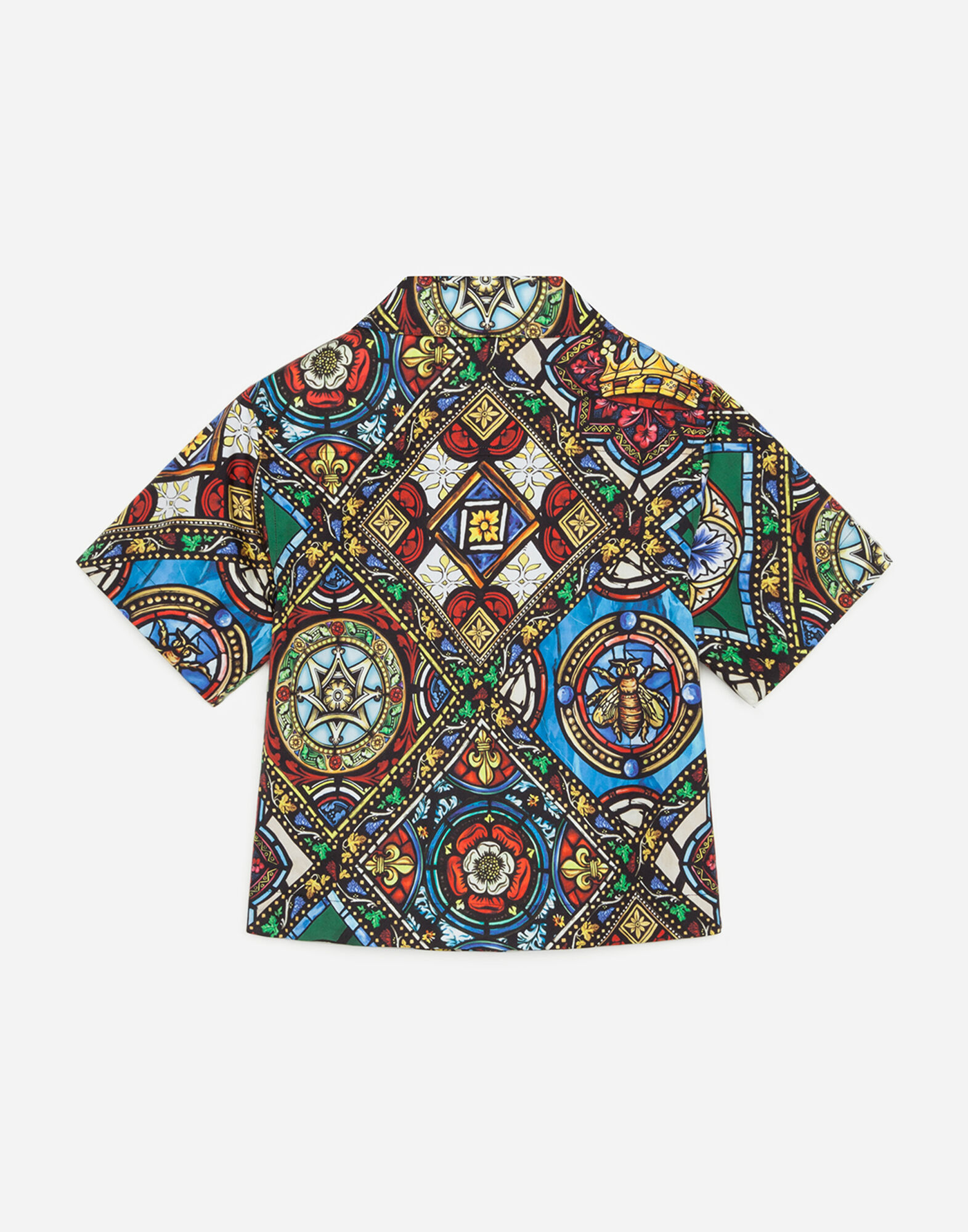 BOXY SHIRT IN POPLIN WITH STAINED GLASS WINDOW PRINT