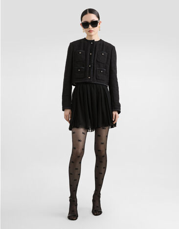 Dolce & Gabbana Gonna in chiffon plissé Nero F4C7TTFUSNW