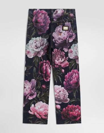 Dolce & Gabbana Peony-print denim trousers Multicolor L53P49LDE22