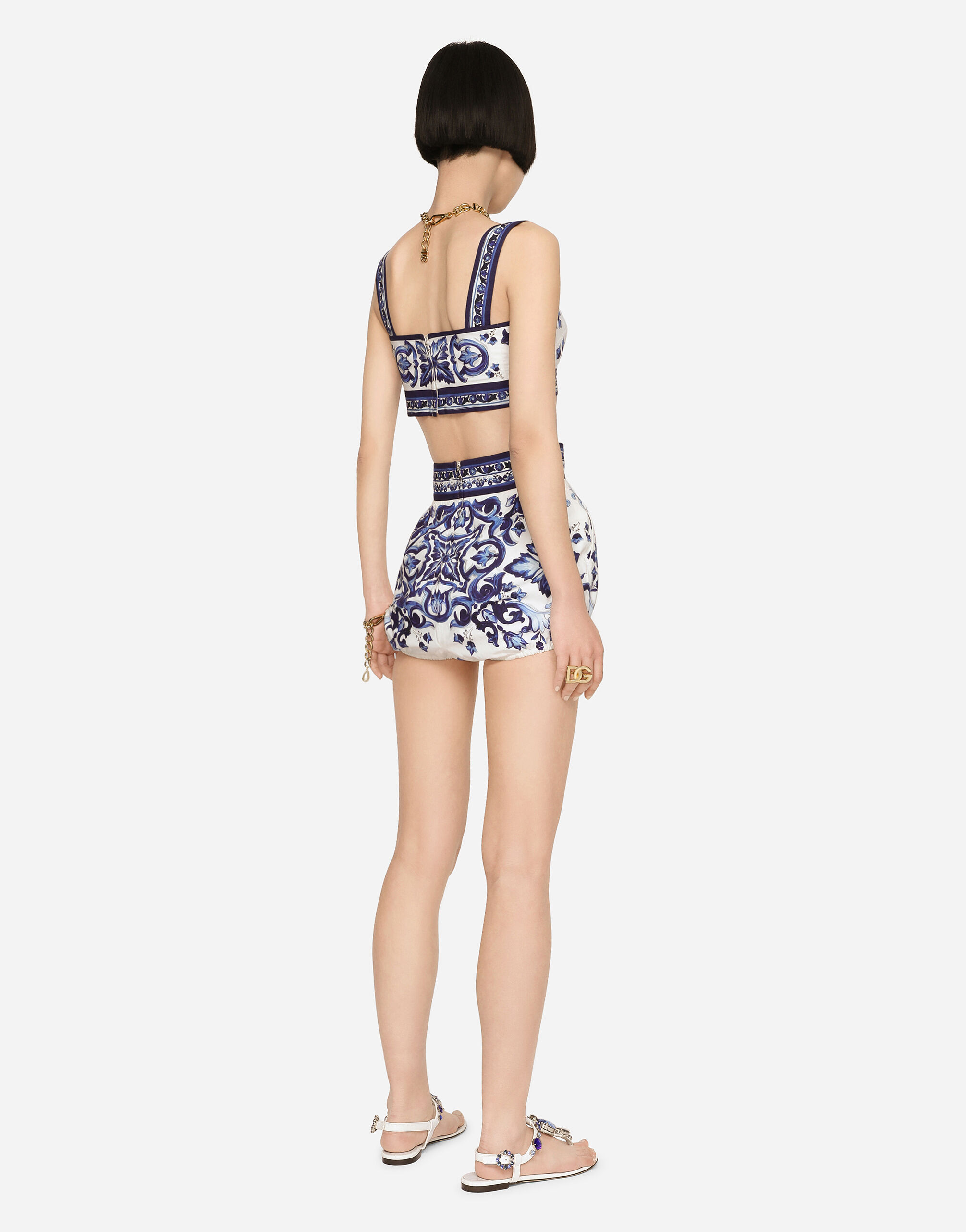 Majolica-print poplin bloomers