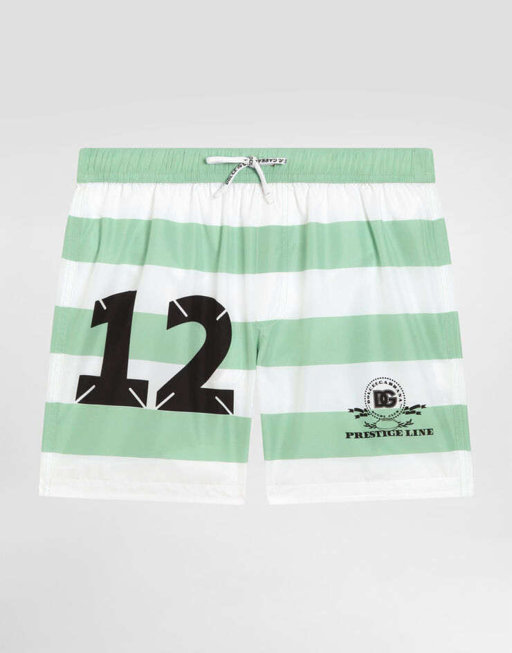 Dolce & Gabbana Medium striped nylon swim shorts Multicolor L4J850ON0CU
