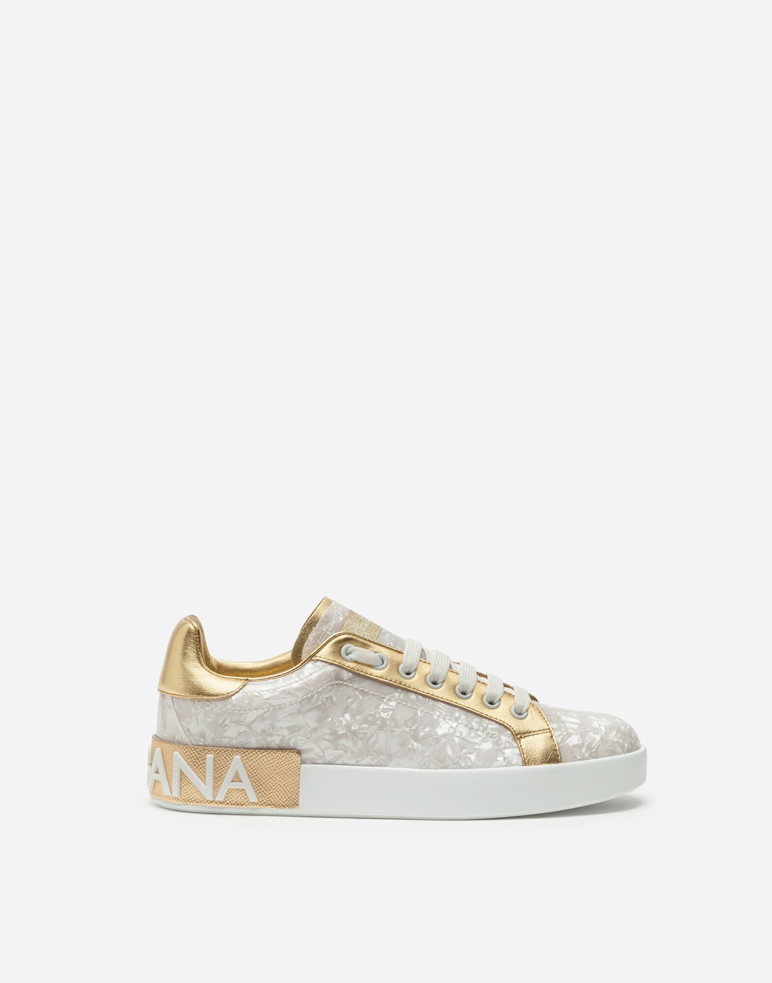 Portofino sneakers in mother of pearl print patent leather
