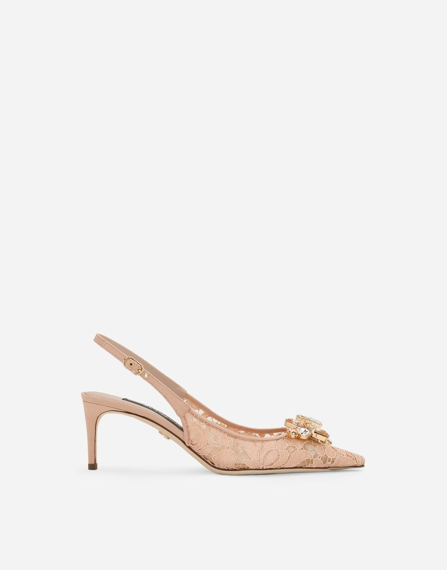 Rainbow lace slingbacks in lurex lace
