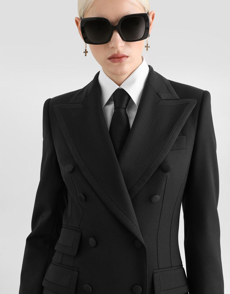Dolce & Gabbana Turlington double-breasted jacket in bi-stretch twill Dolce & Gabbana Turlington double-breasted jacket in bi-stretch twill Black F29Q6TFUBGC