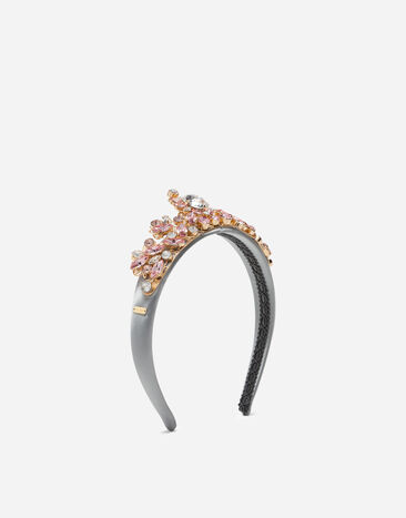 Dolce&Gabbana Cerchietto con applicazioni bijoux allover Pink L59D75FU1AT