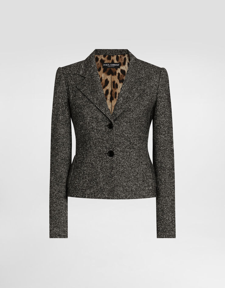 Dolce & Gabbana Single-breasted jacket in dotted wool blend Multicolor F27FPTFMZAO