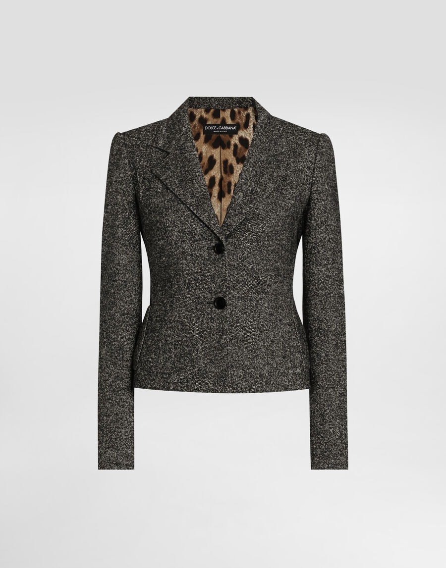 Single-breasted jacket in dotted wool blend