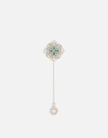 Dolce & Gabbana دبوس طية صدر ماجوليكا أخضر GH895AHUMOH