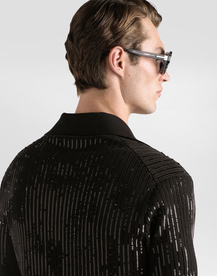 Dolce & Gabbana Wool and silk polo shirt Black GXZB5ZJGMEI