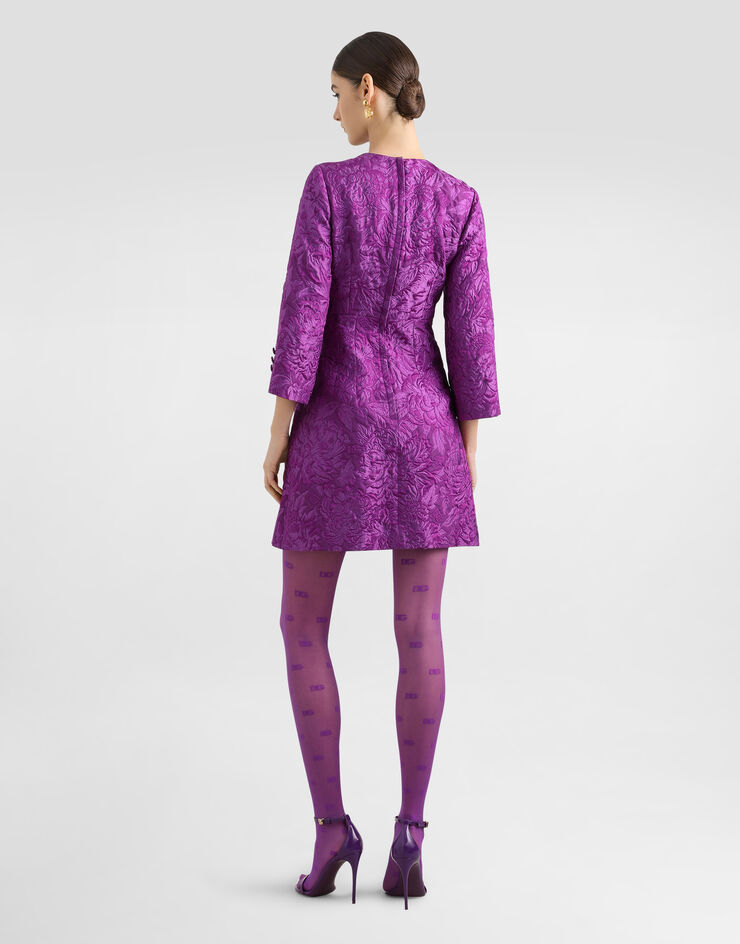 Dolce & Gabbana Peony brocade dress Purple F6TZITHJMQO