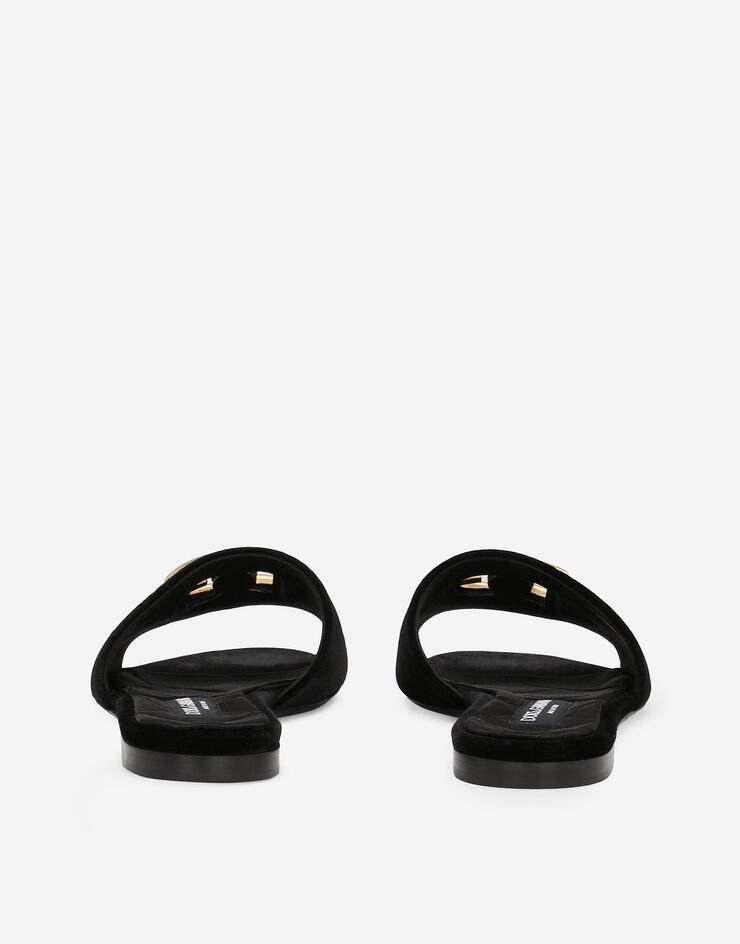 Dolce & Gabbana Sandalia de terciopelo Negro CQ0577A4195