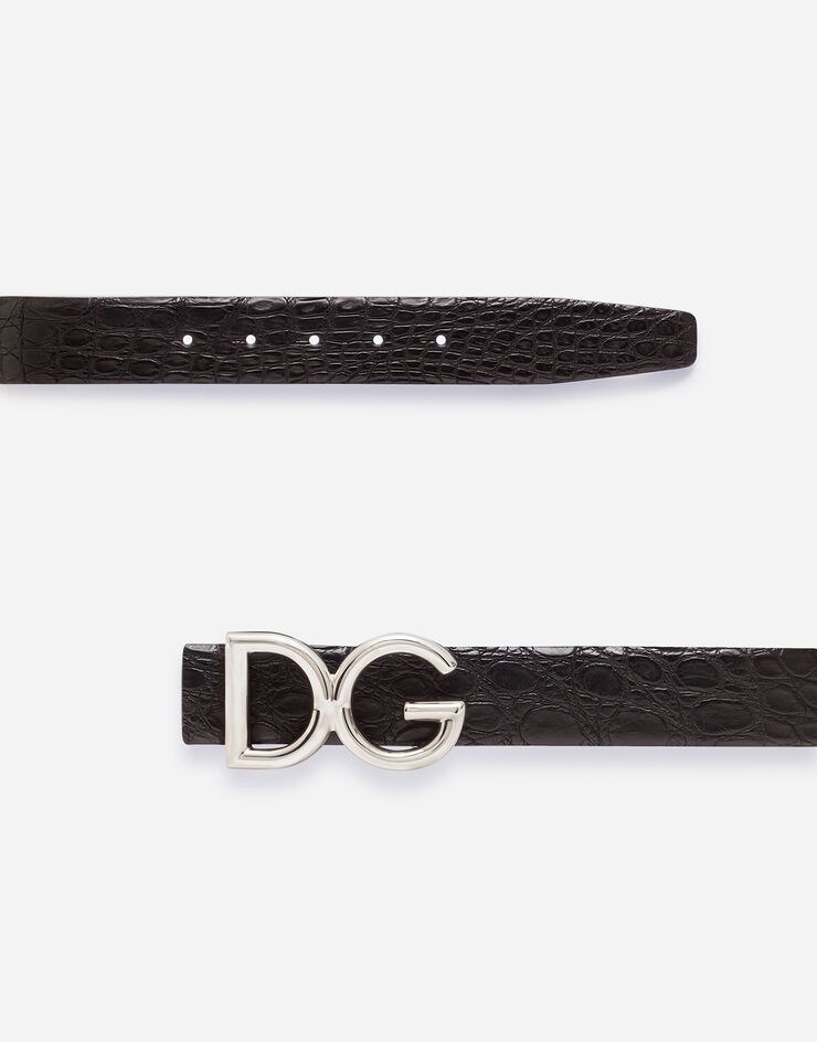 Dolce & Gabbana Crocodile belt with DG logo MULTICOLOR BC4248A2107