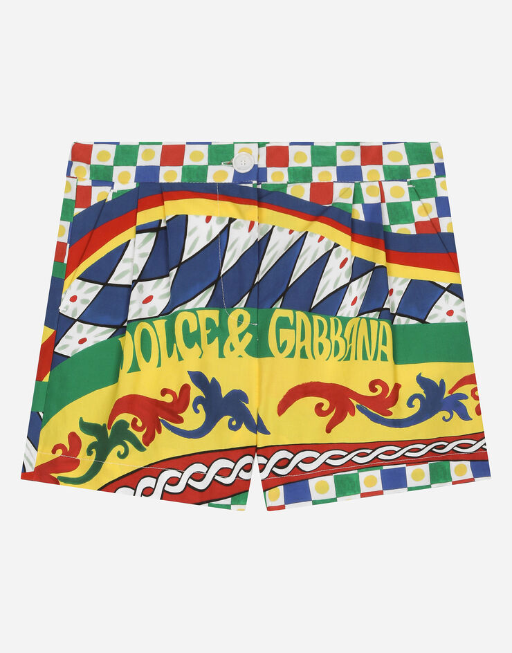 DolceGabbanaSpa Carretto-print poplin shorts Multicolor L53Q04G7J8Z