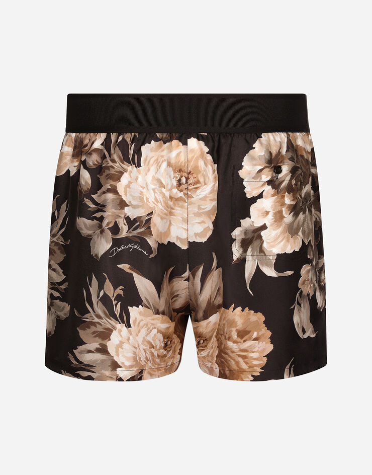 Dolce & Gabbana Shorts de seda con estampado de flores Imprima M4F05TIS1UJ