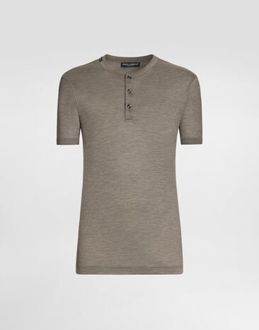 Dolce & Gabbana Silk serafino t-shirt Dolce & Gabbana Silk serafino t-shirt Multicolor G8QK3TG7P0F