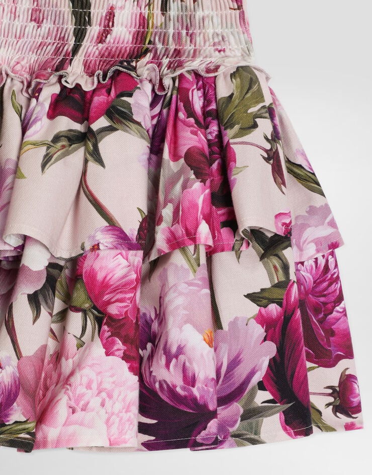 Dolce & Gabbana Peony-print cotton flannel skirt Dolce & Gabbana Peony-print cotton flannel skirt Multicolor L56I18G7QZV
