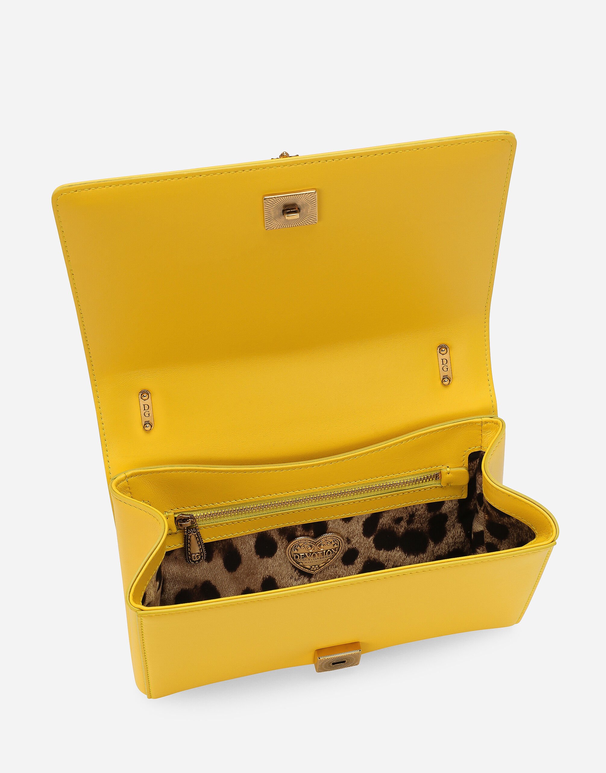 MittelgroBe Tasche Devotion aus Matelasse Nappaleder in Gelb fur Damen Dolce Gabbana