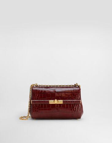 Dolce & Gabbana Marlene city mini bag in polished alligator Bordeaux BB7766A2R08