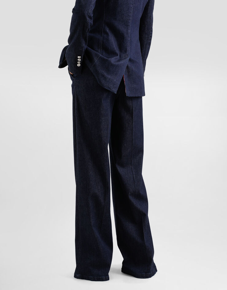 Dolce & Gabbana Pantaloni palazzo in denim di seta Multicolore FTC6YDG8MR3