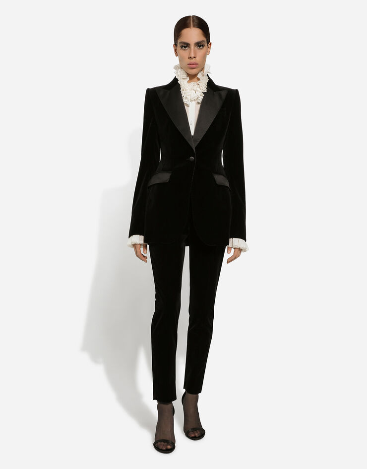 Dolce & Gabbana Velvet single-breasted Turlington tuxedo jacket Black F29YLTFUVG7