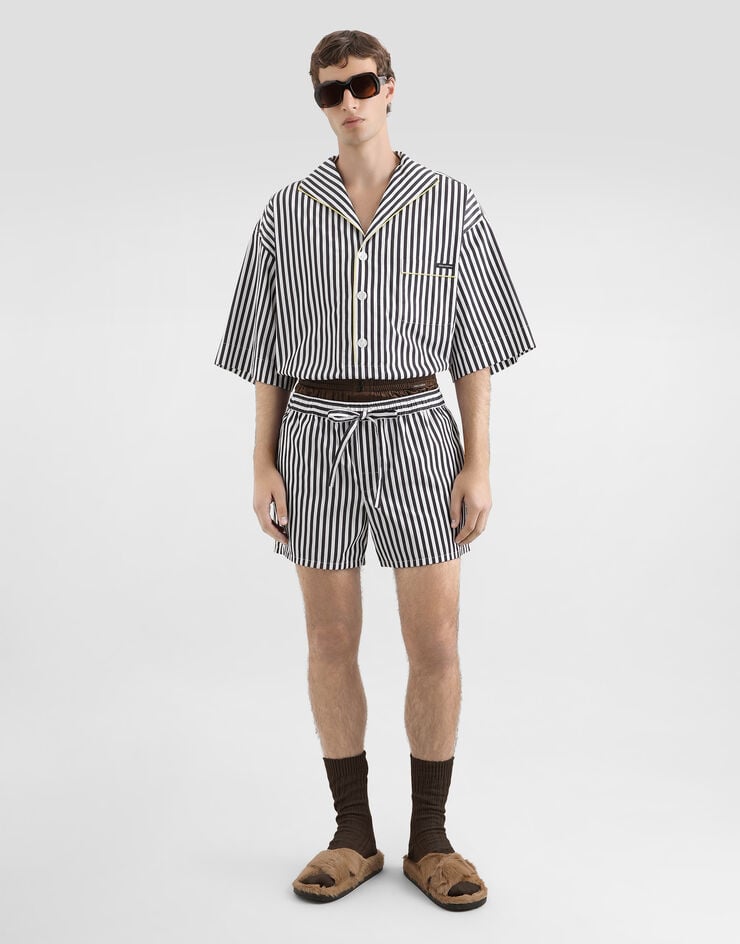 Dolce & Gabbana Camisa en popelina a rayas Multicolor G5OL5TFR52G