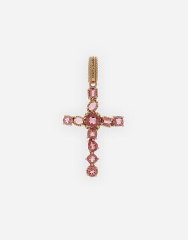Dolce & Gabbana Anna charm in red gold 18kt with pink tourmalines White WAQA3GWTOLB