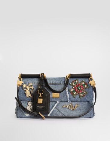 Dolce & Gabbana Medium My Sicily denim handbag with embroidery Multicolor BB7782BG682
