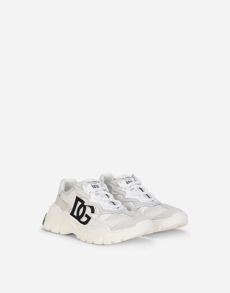 Dolce & Gabbana Sneaker daymaster in nylon e pelle logo DG Bianco D11053AQ040