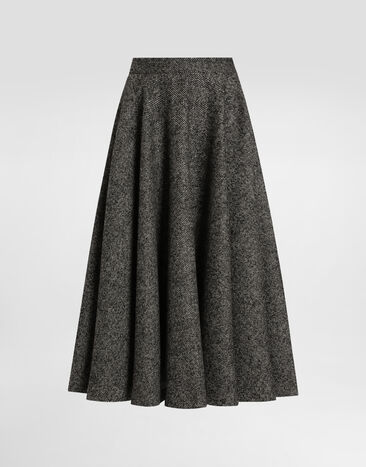Dolce & Gabbana Wool blend chevron midi skirt Multicolor F4C6FTFCZAF