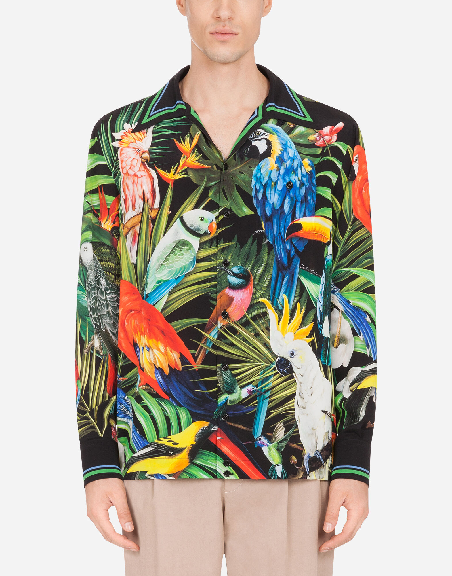 Camicia Hawaii In Seta Abbigliamento Uomo Dolce Gabbana