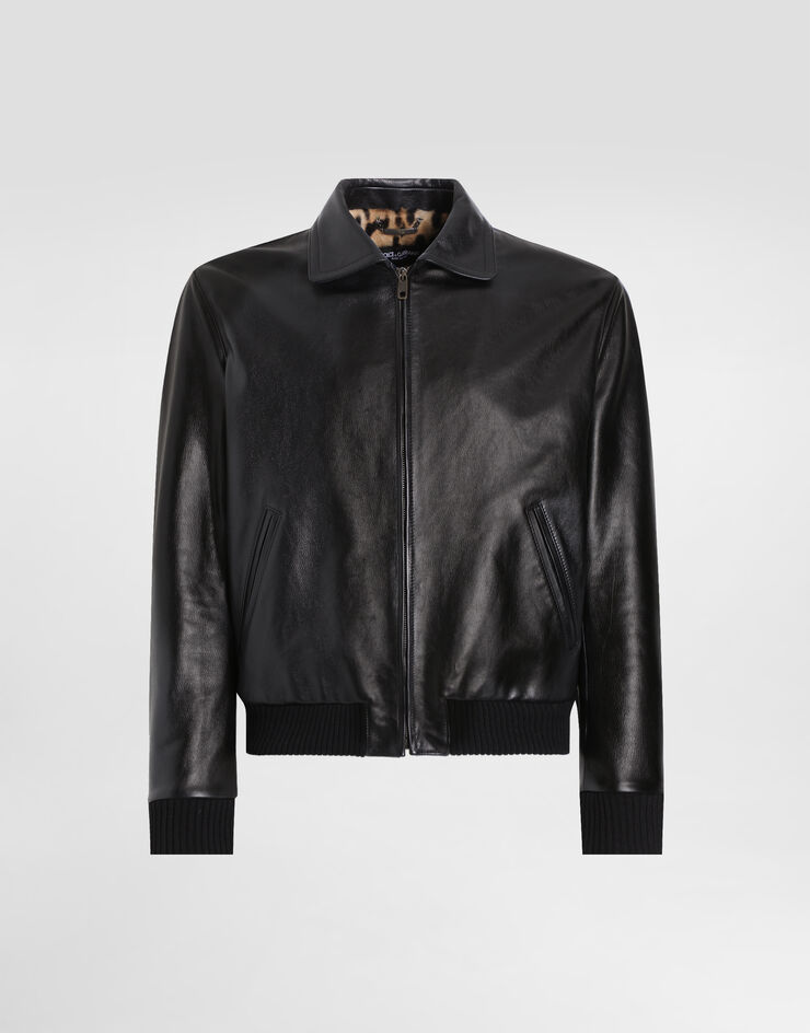 Dolce & Gabbana Smooth bullhide leather jacket Black G9BQHLGJ544