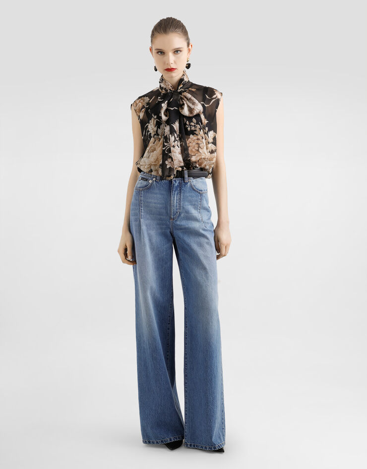 Dolce & Gabbana Rose-print chiffon shirt Print F7BD1TIS1ZO
