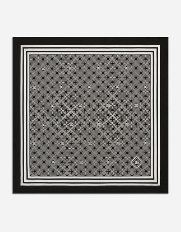 Dolce & Gabbana Silk pocket square with micro-design print Multicolor GT149EG0WU1