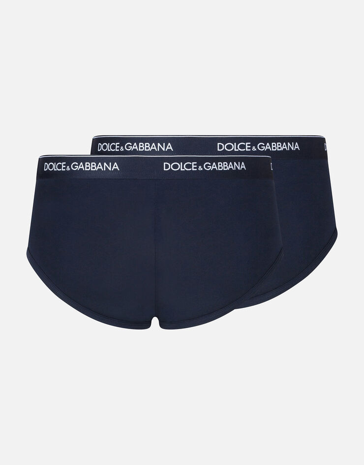 Dolce & Gabbana Lot de deux slips Brando en coton stretch Bleu M9C05JFUGIW