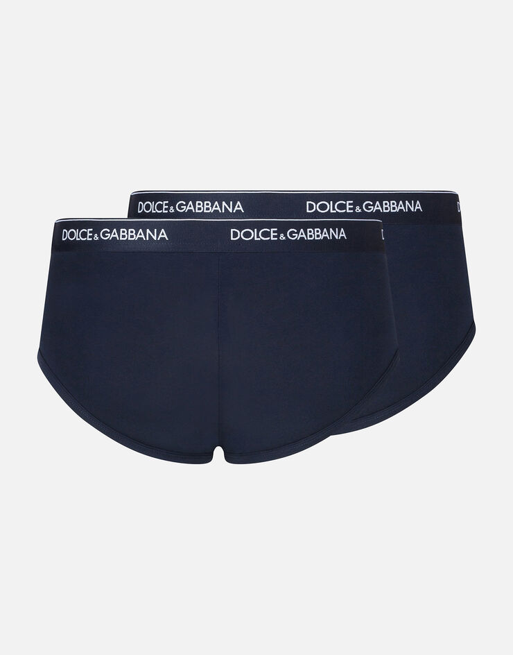 Dolce & Gabbana Brando slip zweierpack aus stretch-baumwolle BLAU M9C05JFUGIW