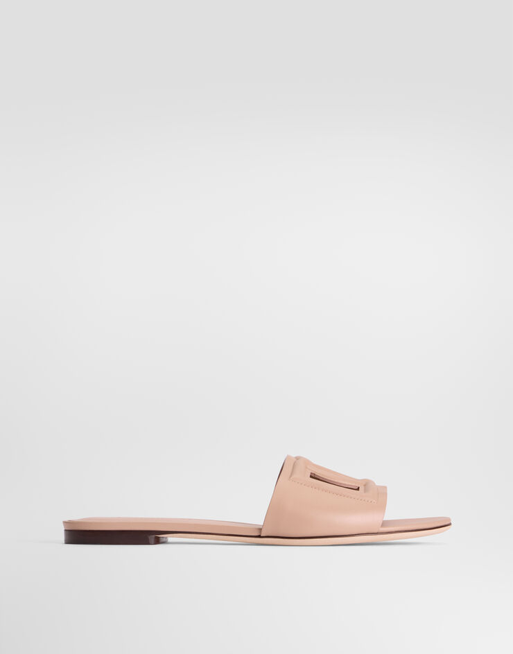 Dolce & Gabbana Calfskin slides with DG logo Dolce & Gabbana Calfskin slides with DG logo Pale Pink CQ0436AY329