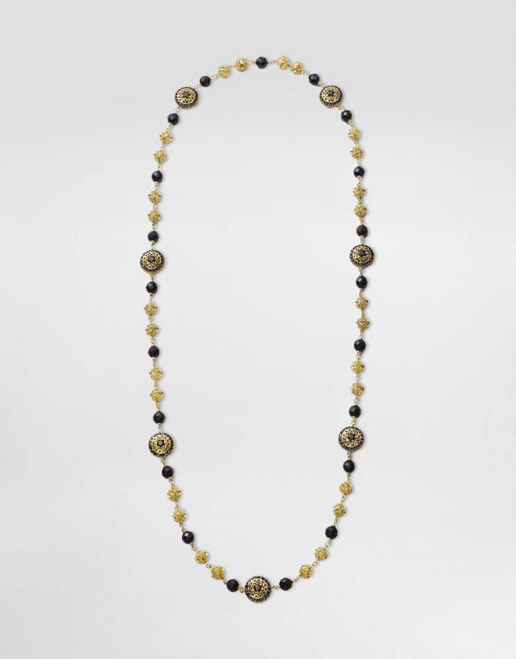 Dolce & Gabbana Sicily Necklace 18-carat yellow gold, black sapphires and black jade Gold WNKS1GWSABK