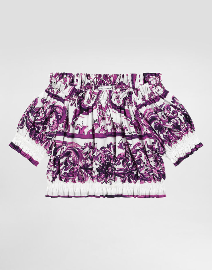 Dolce & Gabbana Majolica-print poplin top Multicolor L56S40FI5JG