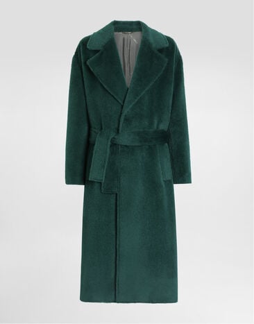 Dolce & Gabbana Single-breasted alpaca coat Dolce & Gabbana Single-breasted alpaca coat Green G054PTHU2BW