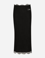 Dolce & Gabbana Chantilly lace midi skirt Black F4CB0TFUTBI